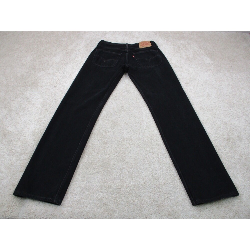 VINTAGE Levis 501 Jeans Mens 30 Black Straight Button Fly Denim 30x32 USA 90s